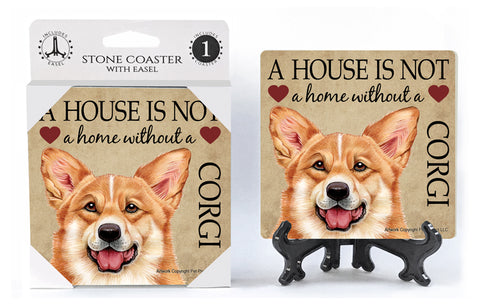 Corgi A House Is Not A Home Stone Drink Coaster