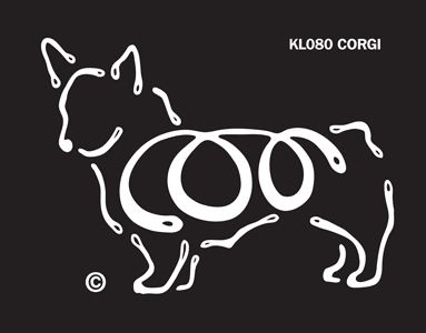 K Line Corgi Dog Window Decal Tattoo