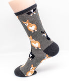 Corgi Butt Charcoal Dog Socks