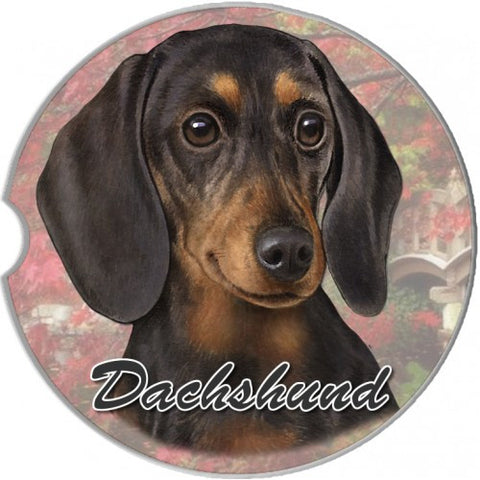 Dachshund Black Sandstone Absorbent Dog Breed Car Coaster