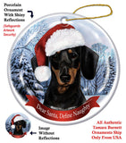 Dachshund Black and Tan Howliday Dog Christmas Ornament