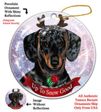 Dachshund Black and Tan Howliday Dog Christmas Ornament