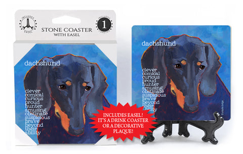 Dachshund Black Dog Ursula Dodge Drink Coaster