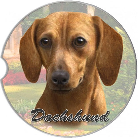 Dachshund Red Sandstone Absorbent Dog Breed Car Coaster