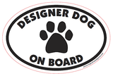 Designer Dog On Board Euro Style Oval Dog Magnet