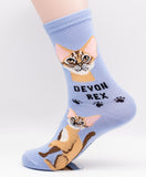 Devon Rex Socks Cat Breed Foozy Novelty Socks