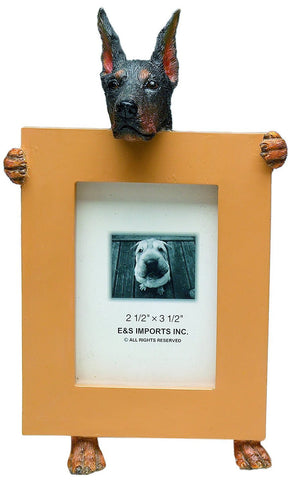 Doberman Pinscher Black Dog Picture Frame Holder