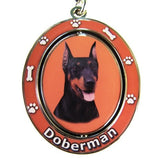 Doberman Pinscher Dog Spinning Keychain