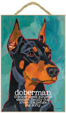 Doberman Pinscher Ursula Dodge Wood Dog Sign