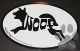 Euro Style Woof Dog Breed Magnet