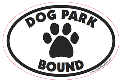 Dog Park Bound Euro Style Oval Dog Magnet