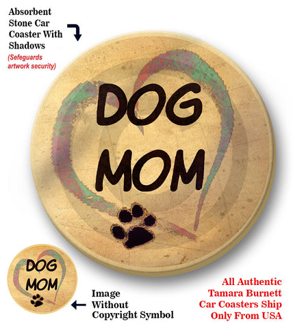 Dog Mom Absorbent Porcelain Dog Breed Car Coaster