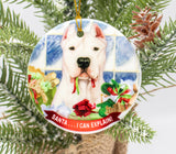 Dogo Argentino Howliday Dog Christmas Ornament