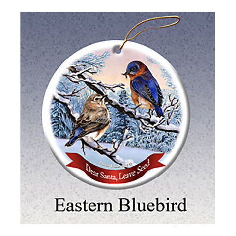 Eastern Bluebird Howliday Bird Christmas Ornament