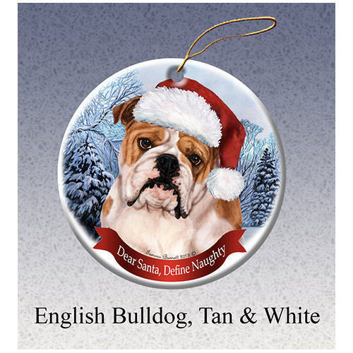 English Bulldog Tan Howliday Dog Christmas Ornament