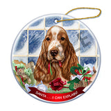 English Cocker Spaniel Orange Roan Howliday Dog Christmas Ornament
