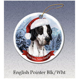 English Pointer Black Howliday Dog Christmas Ornament