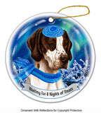 English Pointer Brown Howliday Dog Christmas Ornament