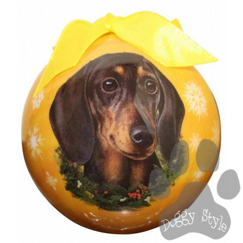 Dachshund Black Shatterproof Dog Breed Christmas Ornament