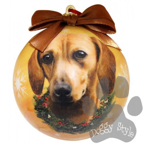 Dachshund Red Shatterproof Dog Breed Christmas Ornament