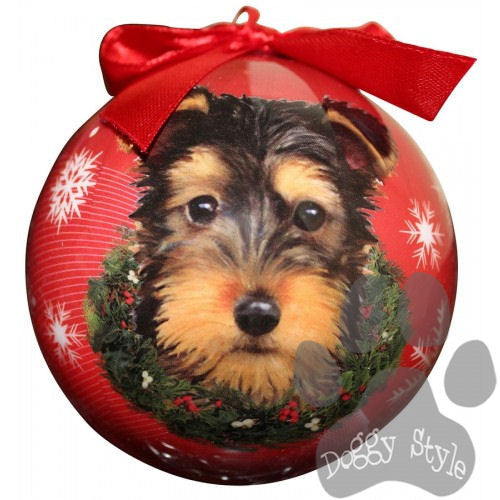 Yorkshire Terrier Yorkie Puppy Shatterproof Dog Breed Christmas Ornament