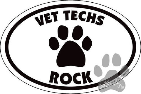 Vet Techs Rock Euro Style Dog Magnet