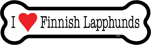 I Love Finnish Lapphunds Dog Bone Magnet