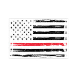 Thin Red Line US American Flag Support Firefighters Faded Vinyl Car Sticker