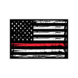 Thin Red Line US American Flag Support Firefighters Stressed Vinyl Car Sticker