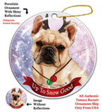 French Bulldog Cream Howliday Dog Christmas Ornament