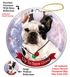 French Bulldog White Howliday Dog Christmas Ornament