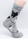 French Bulldog Dog Breed Novelty Socks Gray