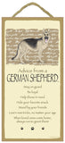 German Shepherd Advice Wood Dog Sign