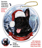 German Shepherd Black Howliday Dog Christmas Ornament