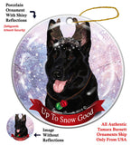 German Shepherd Black Howliday Dog Christmas Ornament