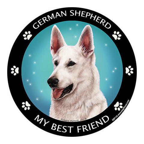 German Shepherd White My Best Friend Dog Breed Magnet