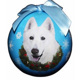 German Shepherd White Shatterpoof Dog Breed Christmas Ornament