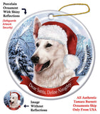 German Shepherd White Howliday Dog Christmas Ornament