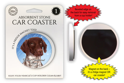 German Shorthaired Pointer Magnetic Car Coaster