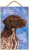 German Shorthaired Pointer Ursula Dodge Wood Dog Sign