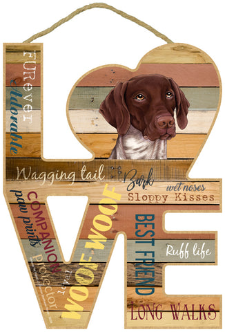 German Shorthaired Pointer Love Sign