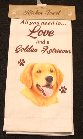 Golden Retriever Dish Towel