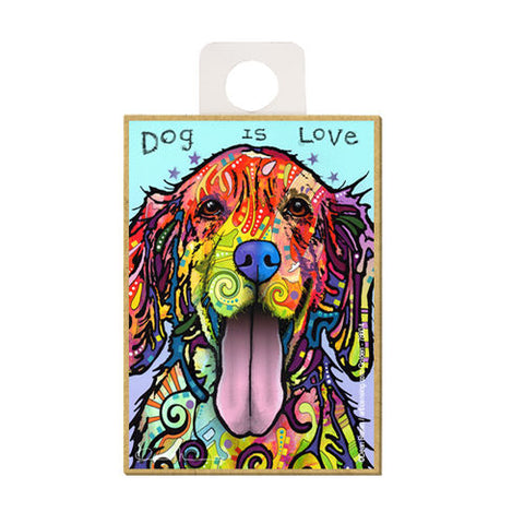Golden Retriever Dog Is Love Dean Russo Wood Dog Magnet