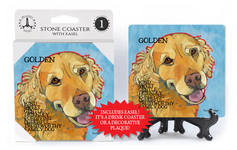 Golden Retriever Dog Ursula Dodge Drink Coaster