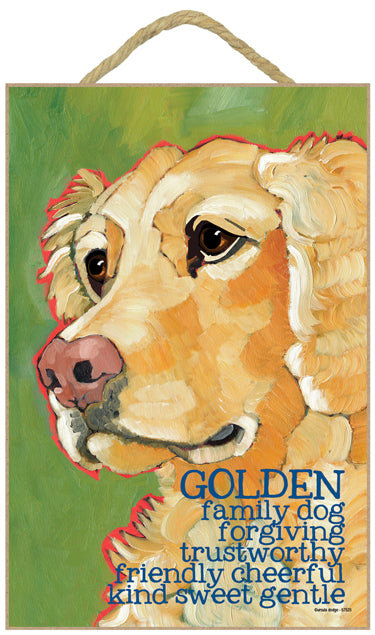 Golden Retriever Ursula Dodge Wood Dog Sign