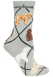 Goldendoodle Dog Breed Novelty Socks Gray