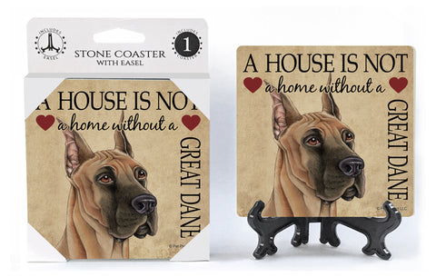 Great Dane A House Is Not A Home Stone Drink Coaster