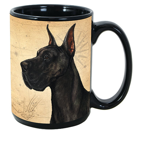 Faithful Friends Great Dane Black Cropped Dog Breed Coffee Mug