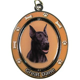 Great Dane Black Dog Spinning Keychain