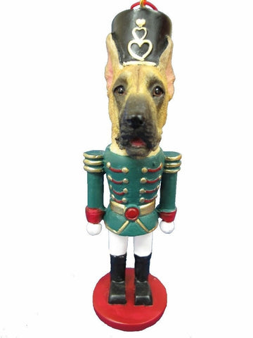 Great Dane Fawn Dog Toy Soldier Nutcracker Christmas Ornament